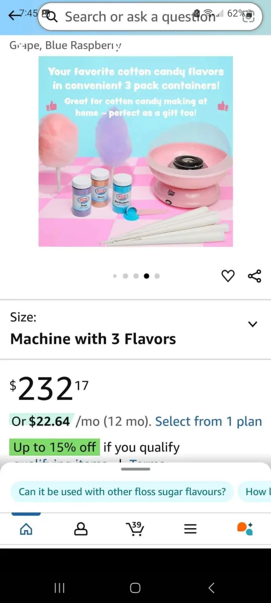 Cotton Candy Express Machine with 3 Flavours - Pink image indicator(2)