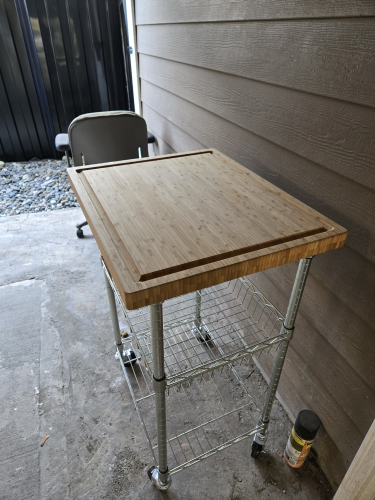 Rolling Kitchen Cart with Wood Top - photo 3