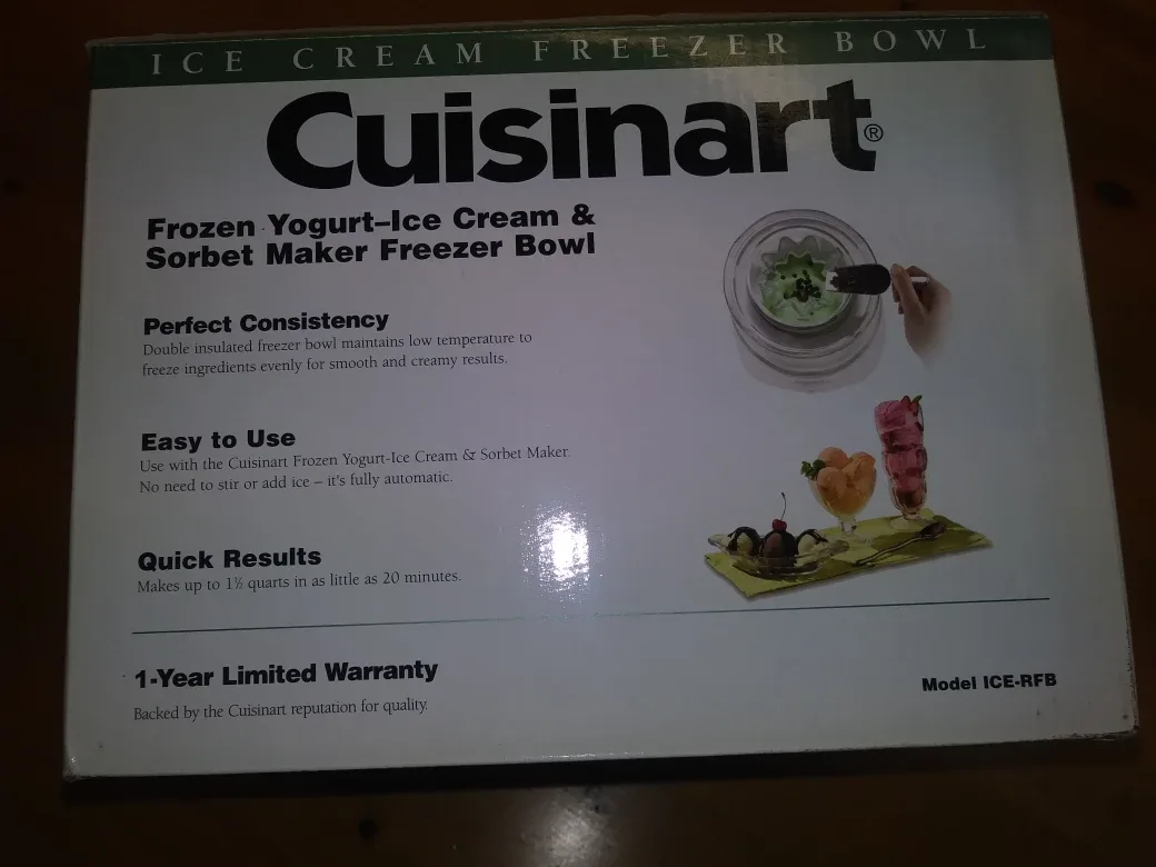 Cuisinart Ice Cream & Sorbet Maker Freezer Bowl - New image indicator(5)