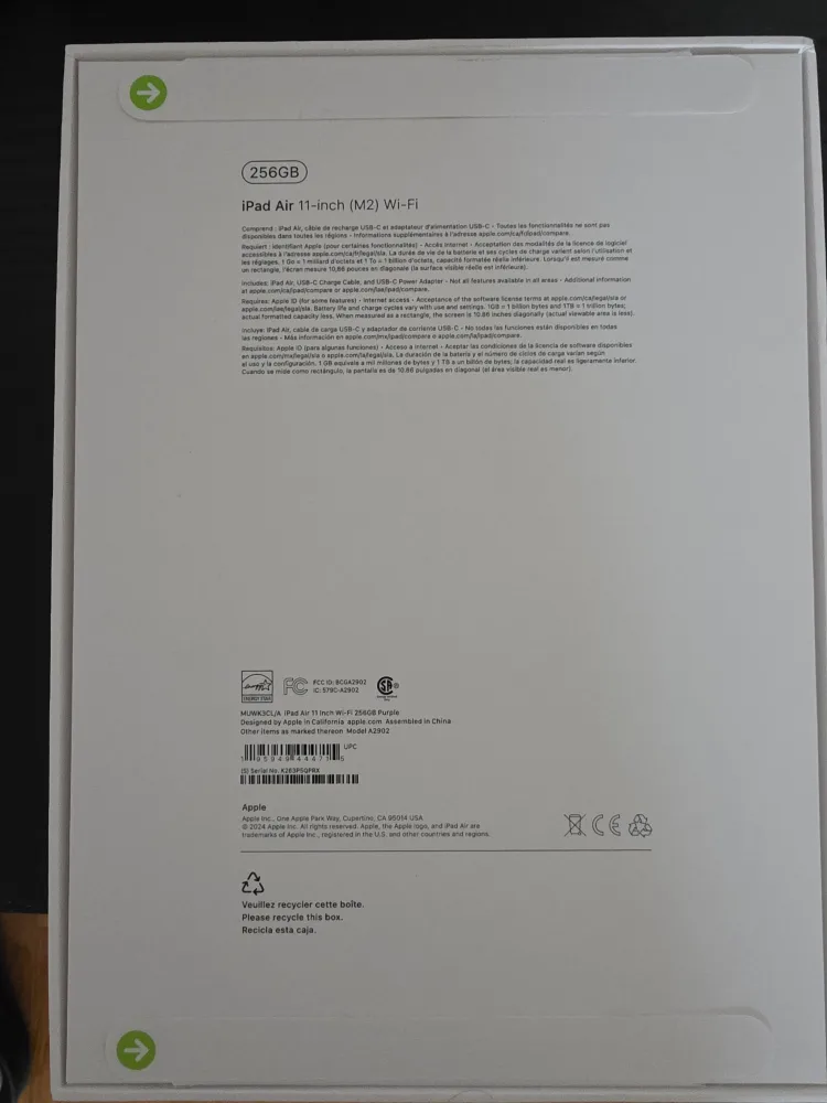 *BNIB* iPad Air 6 11 in 256GB M2 Purple image indicator(2)