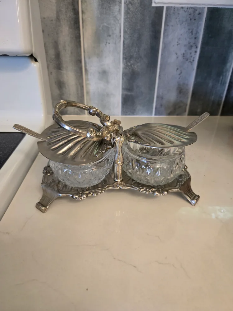 Vintage Hugo Silver Plated on Steel EP Double Jam/Jelly Server thumbnail