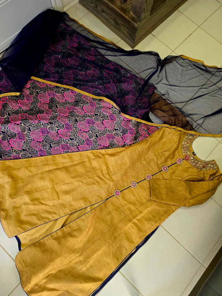 Gold Salwar Kameez with Dupatta thumbnail