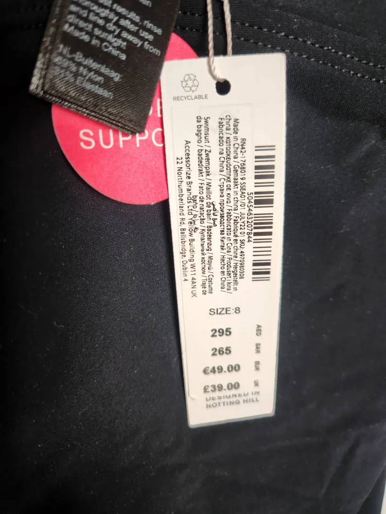 Accessorize London Black Swimsuit - Size 8 image indicator(4)