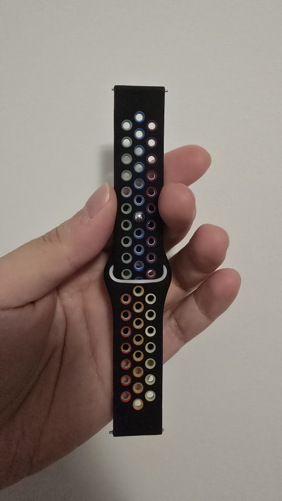 Smart Watch Band - Black with Rainbow Holes