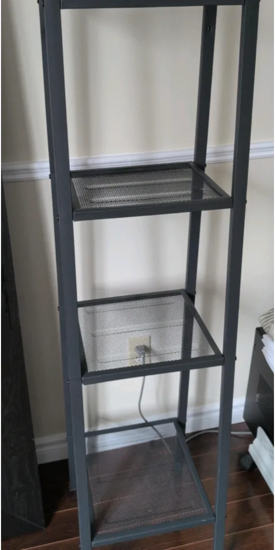 IKEA Lerberg Metal Shelf Unit - Dark Grey image indicator(2)