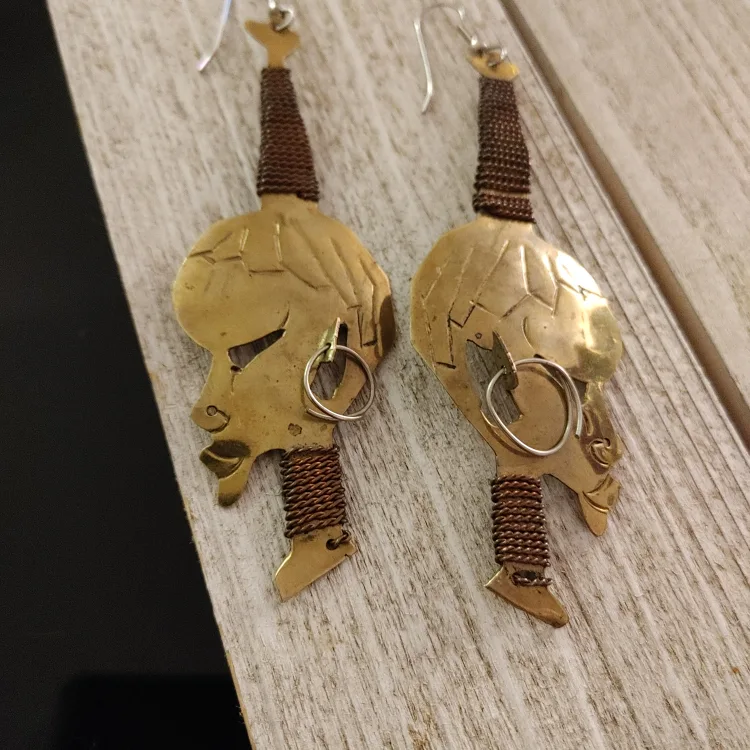 Unique Face Design Dangle Earrings image indicator(6)