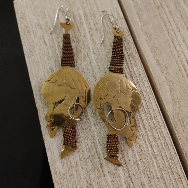 Unique Face Design Dangle Earrings image indicator(7)