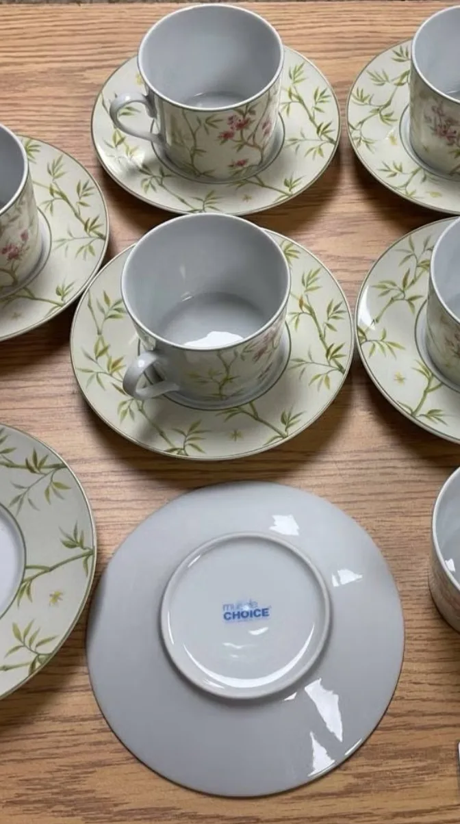 Sst of 8 , NEW My Choice Tea Cup and Saucer Set thumbnail