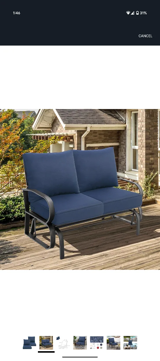 Navy Blue Outdoor Chair Cushions - New image indicator(2)