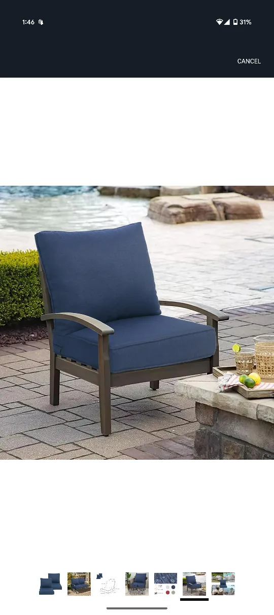 Navy Blue Outdoor Chair Cushions - New image indicator(6)