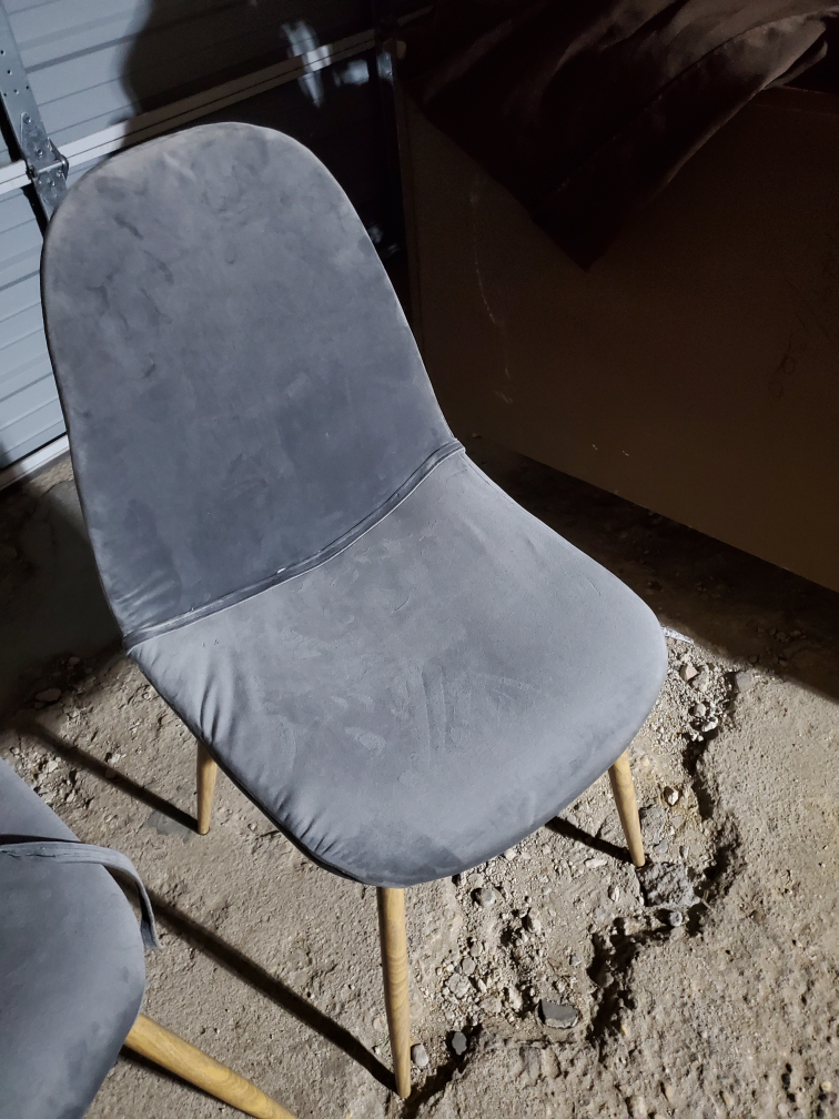 Grey Velvet Dining Chairs - Set of 2 - photo 2