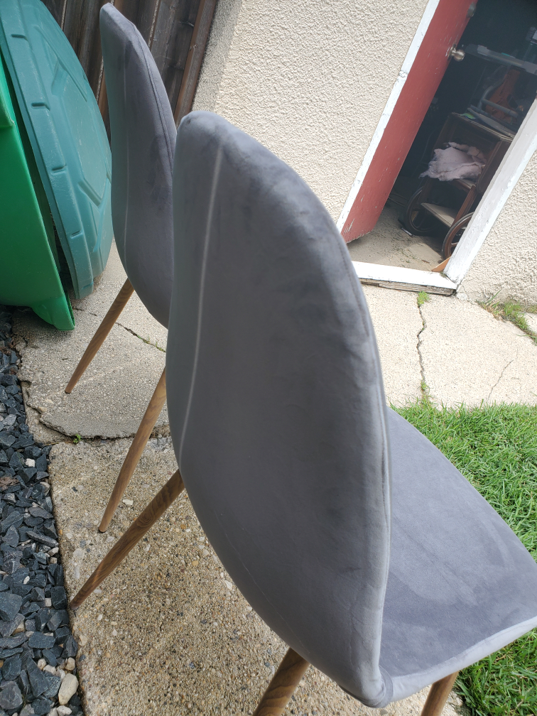 Grey Velvet Dining Chairs - Set of 2 - photo 4