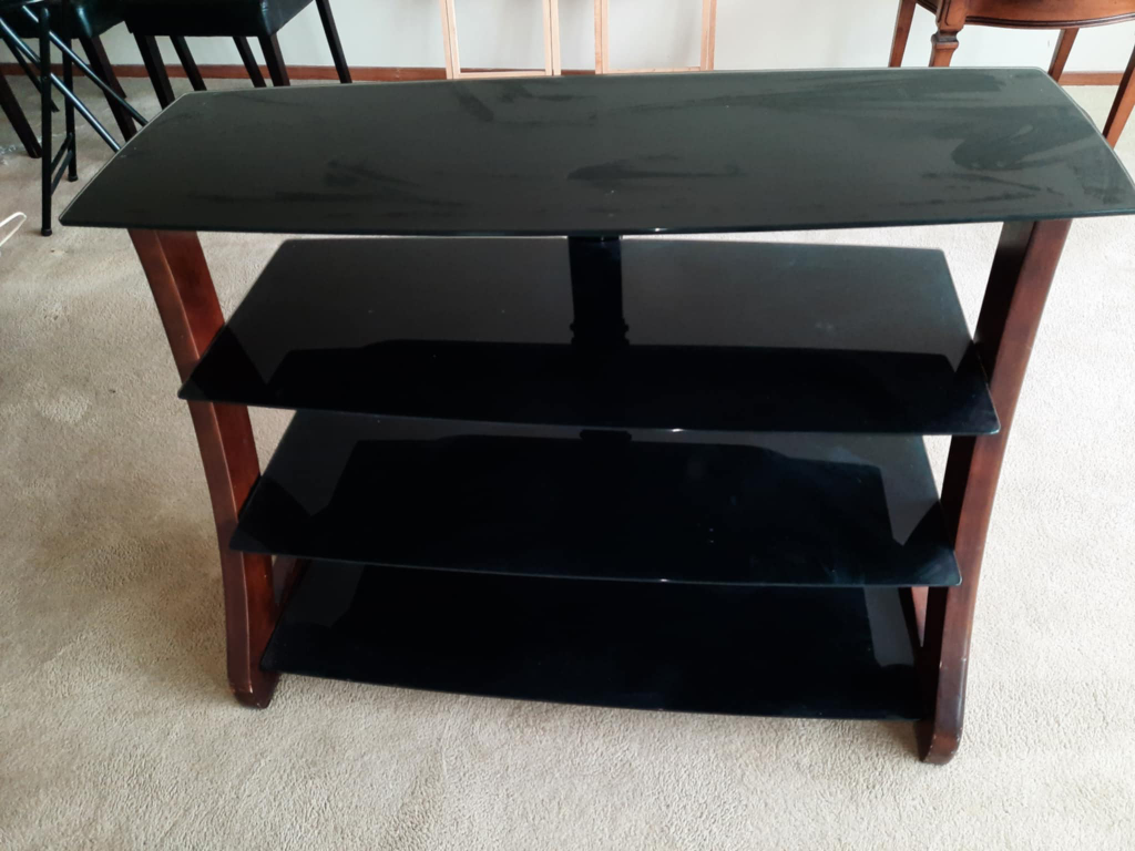 Black Glass TV Stand - photo 2