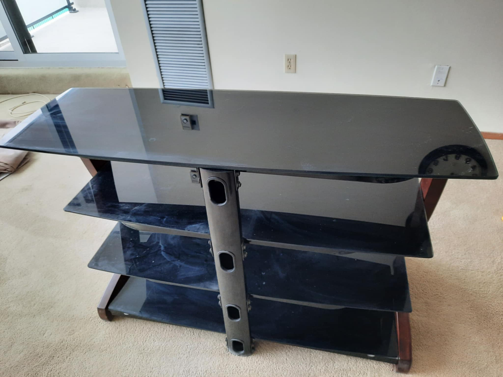 Black Glass TV Stand - photo 3