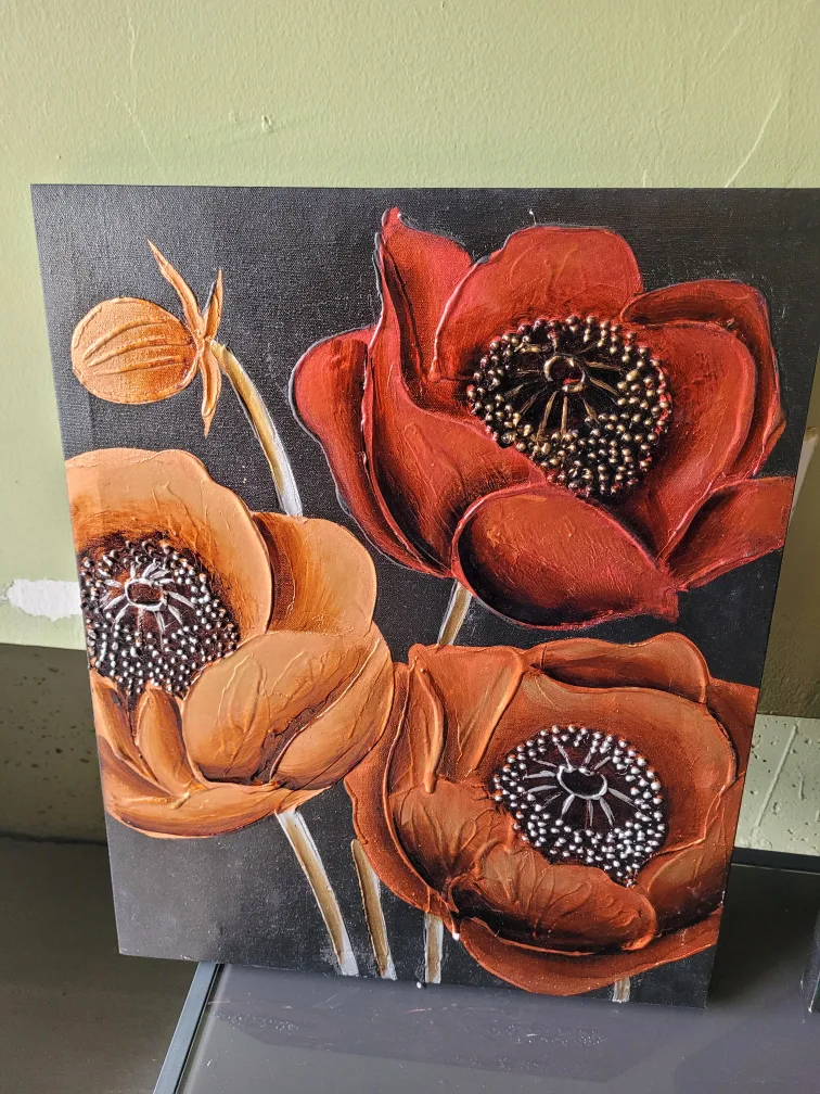 Floral Embossed Wall Art (20 x 16 inches) thumbnail