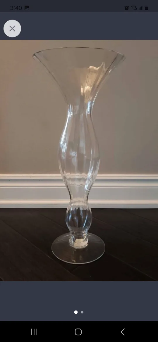 Tall Clear Glass Vase thumbnail