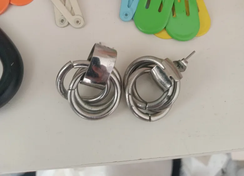 Silver Tone Hoop Earrings thumbnail