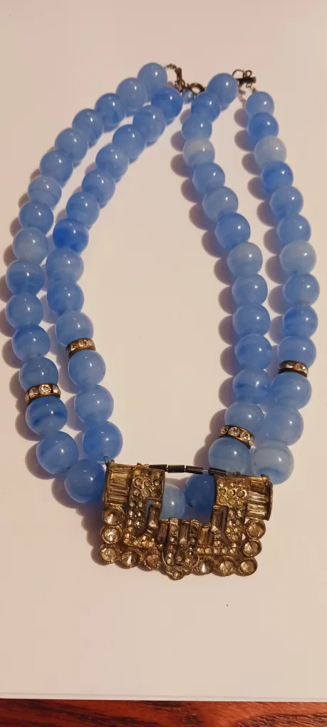 Gorgeous Genuine Blue Stone Beaded Necklace thumbnail