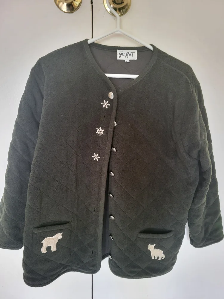 Graffiti Quilted Fleece Jacket - Size L thumbnail