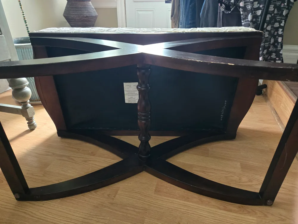 Upholstered Ottoman Bench with Floral Pattern image indicator(6)