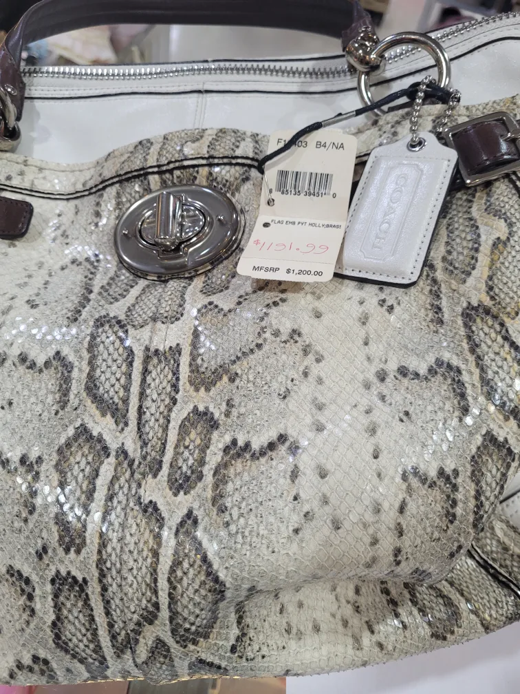 primium Coach Snakeskin Print Handbag thumbnail