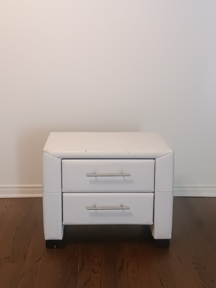 White 2-Drawer Nightstand