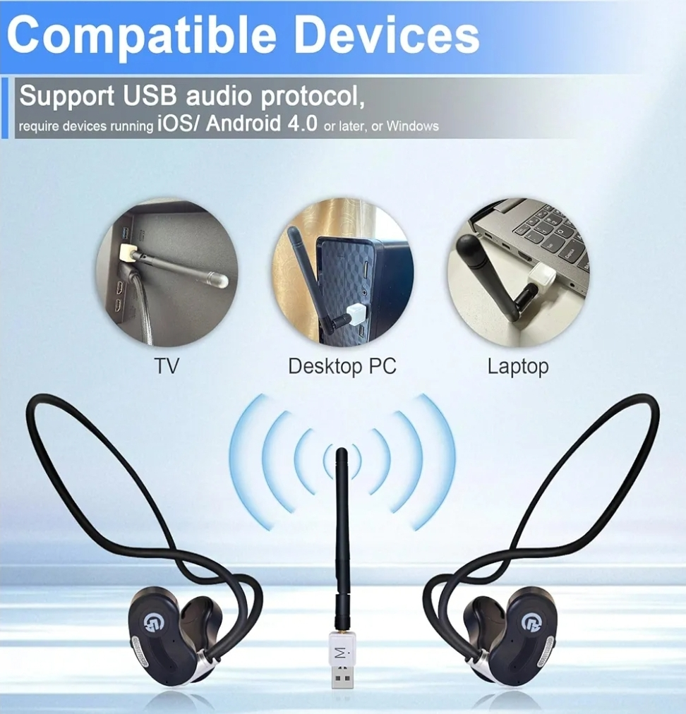 2 Pack Wireless Headphones for TV -Personal Volume Control - photo 2