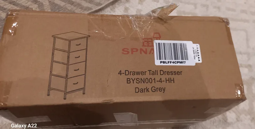 SPNAUT 4-Drawer Tall Dresser - Dark Grey - New in Box! image indicator(3)