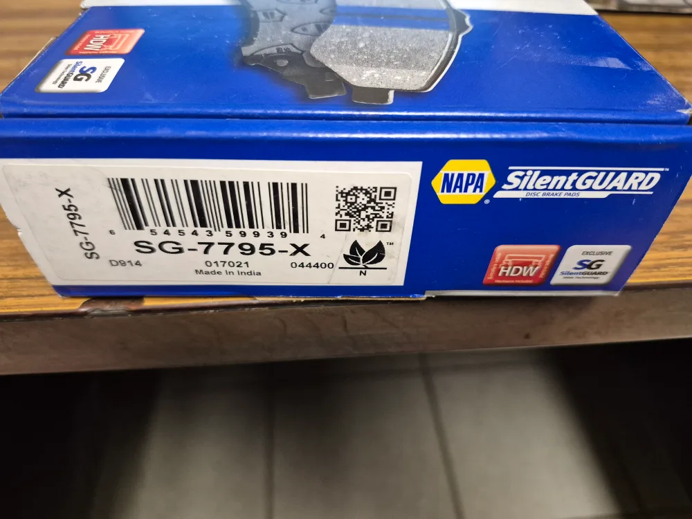 NAPA SilentGUARD SG-7795-X Disc Brake Pads (Front) image indicator(2)