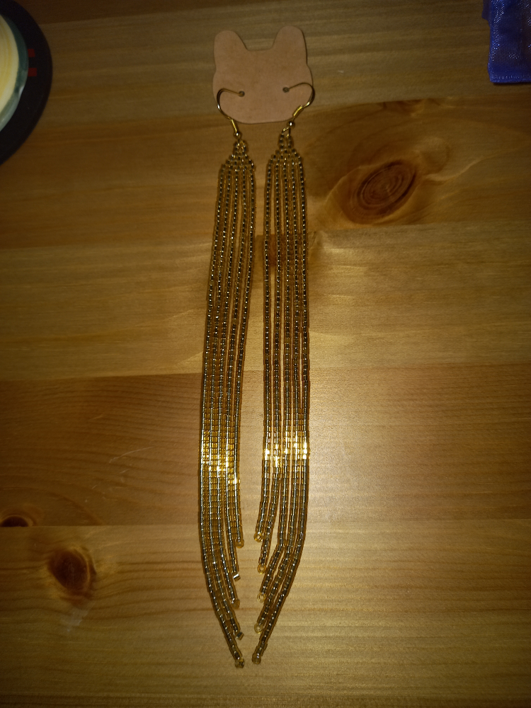 Gold Beaded Tassel Earrings - photo 5