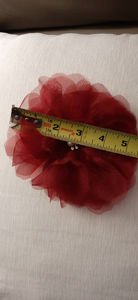 Red Flower Clip/Pin- 4.5" Diameter - photo 4