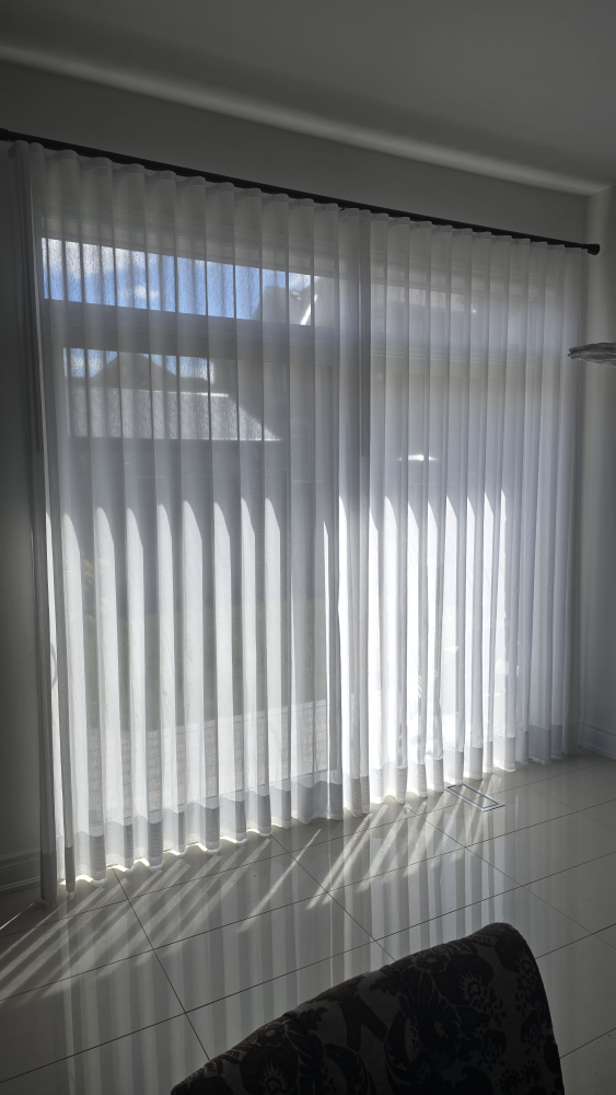Custom Ripple-fold Sheer Curtains and Rod - photo 2