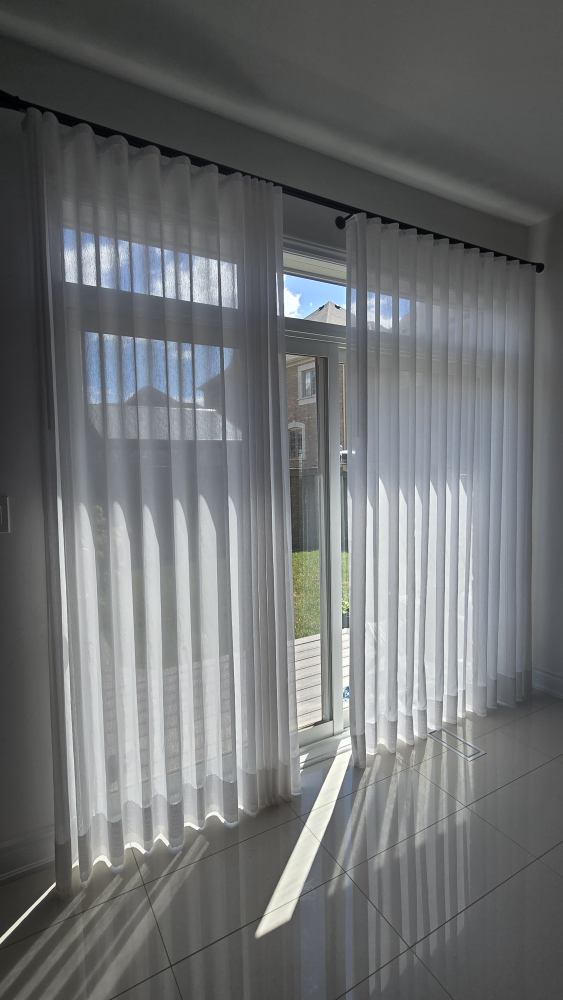 Custom Ripple-fold Sheer Curtains and Rod - photo 3