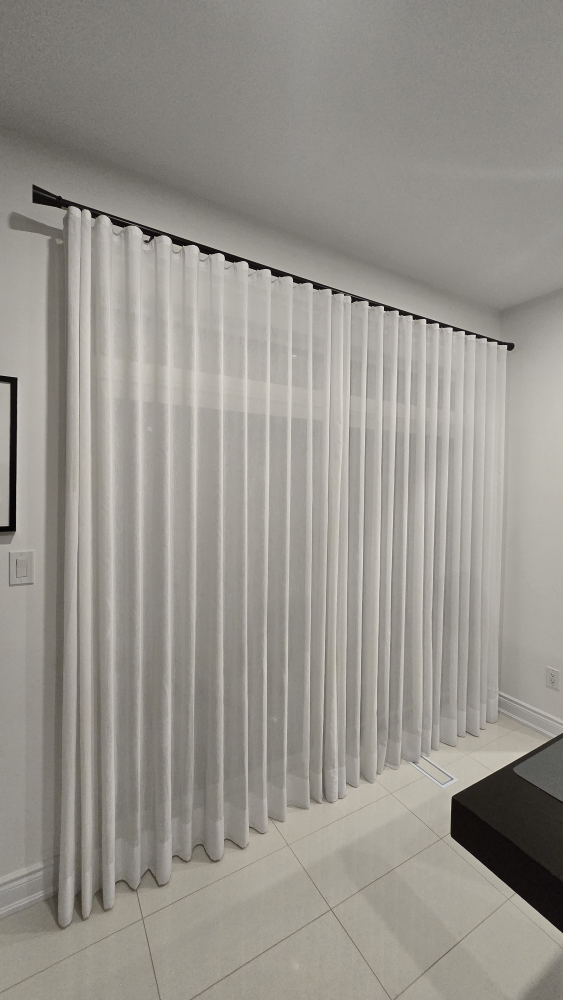 Custom Ripple-fold Sheer Curtains and Rod - photo 4