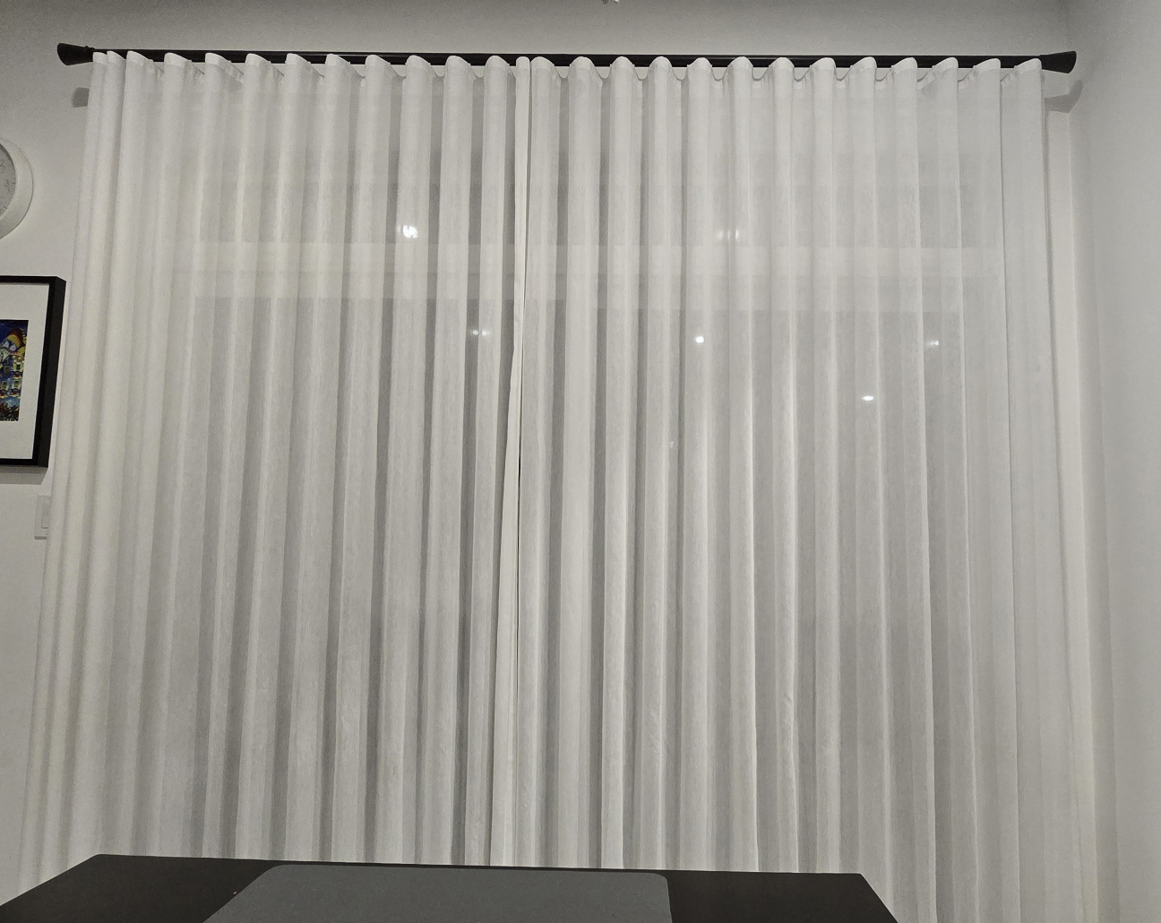 Custom Ripple-fold Sheer Curtains and Rod - photo 5