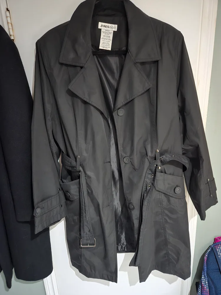 Jones & Co Black XL Trench Coat thumbnail