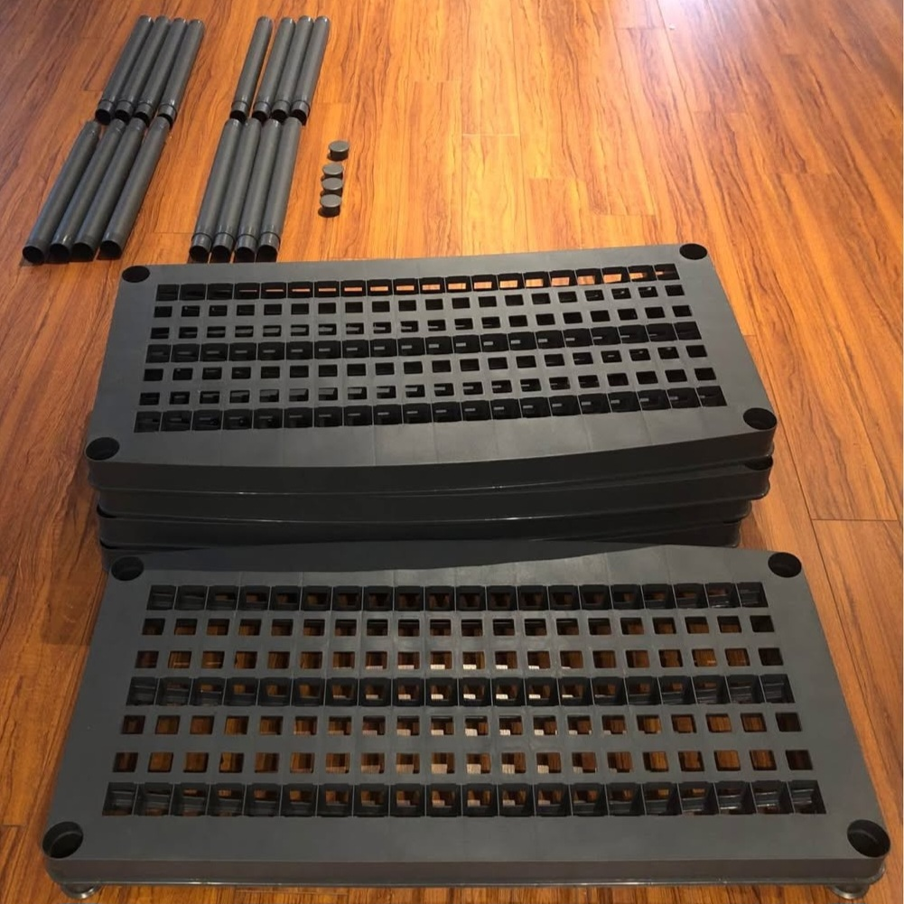 5 tier black Stackable Storage Shelves