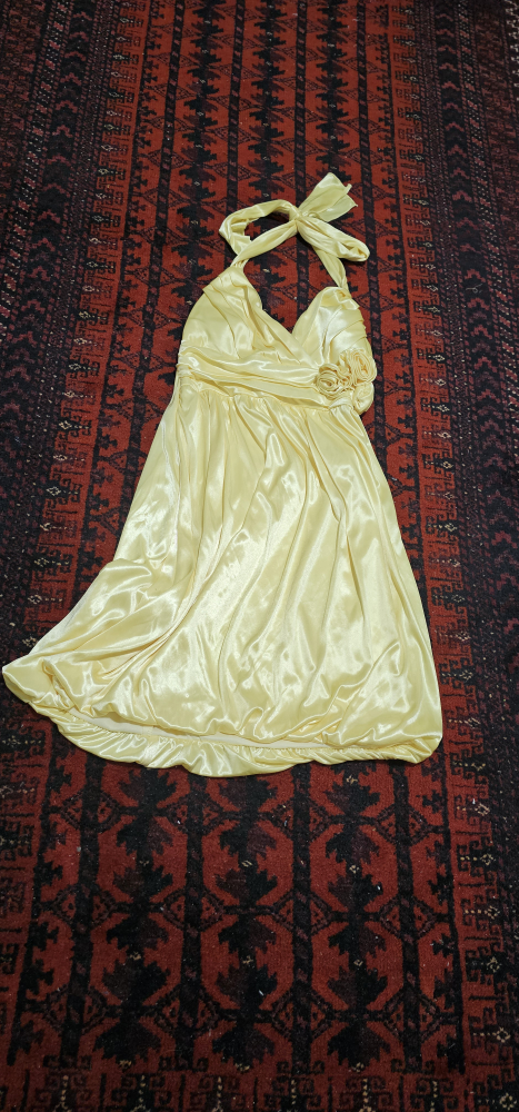 Le Chateau Yellow Halter Dress - Size S