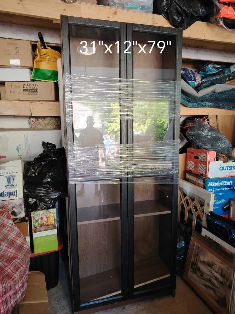 Black Display Cabinet - 31"x12"x79" thumbnail