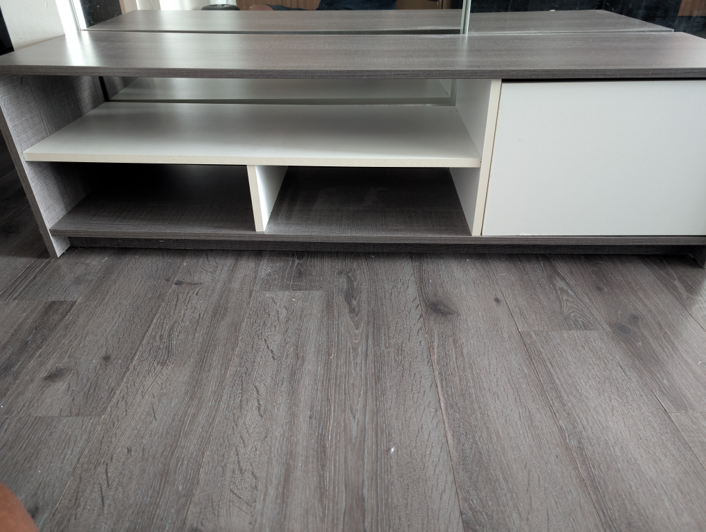 Grey & White TV Stand
