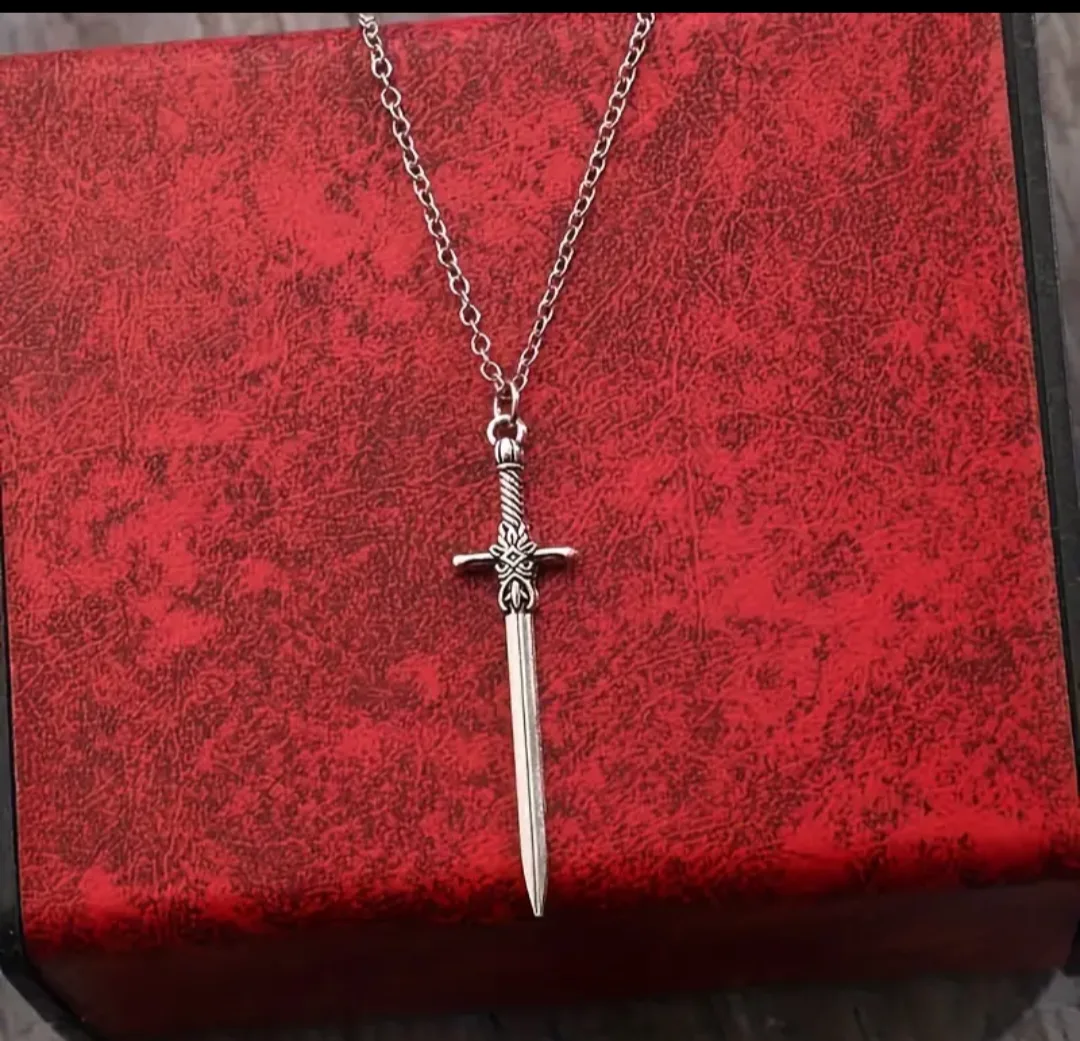 Sword Pendant Necklace - Silver tone thumbnail