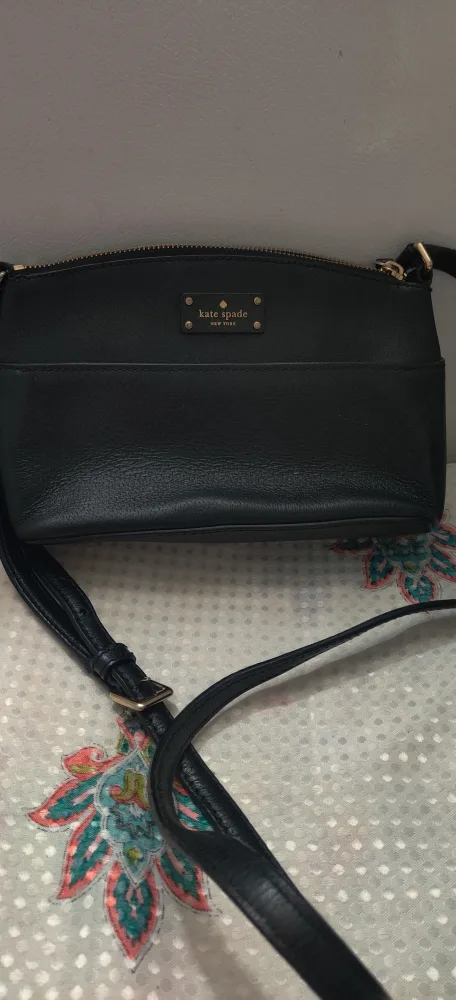 Kate Spade Black Leather small Crossbody Bag. thumbnail