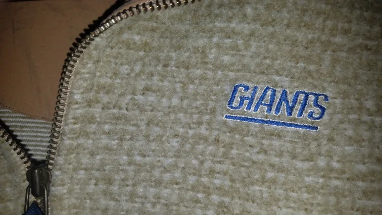 Vintage  Lee Sport NY Giants Fleece Pullover 7 Beige Denim Trim image indicator(3)