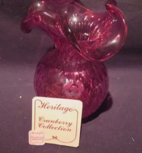 Heritage Cranberry Collection Glass Vase thumbnail