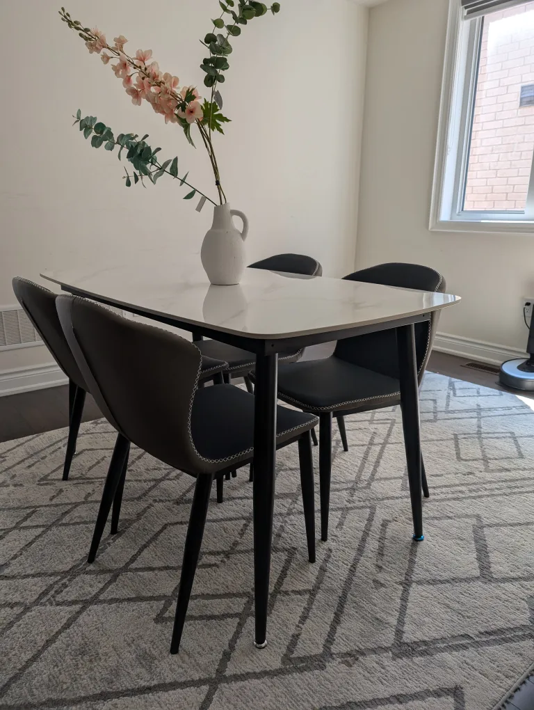 Dining Table with 4 Chairs - Marble Top thumbnail