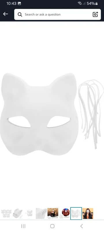 NEW!  DIY White Fox Mask - Cosplay, Halloween (5 pack) image indicator(6)