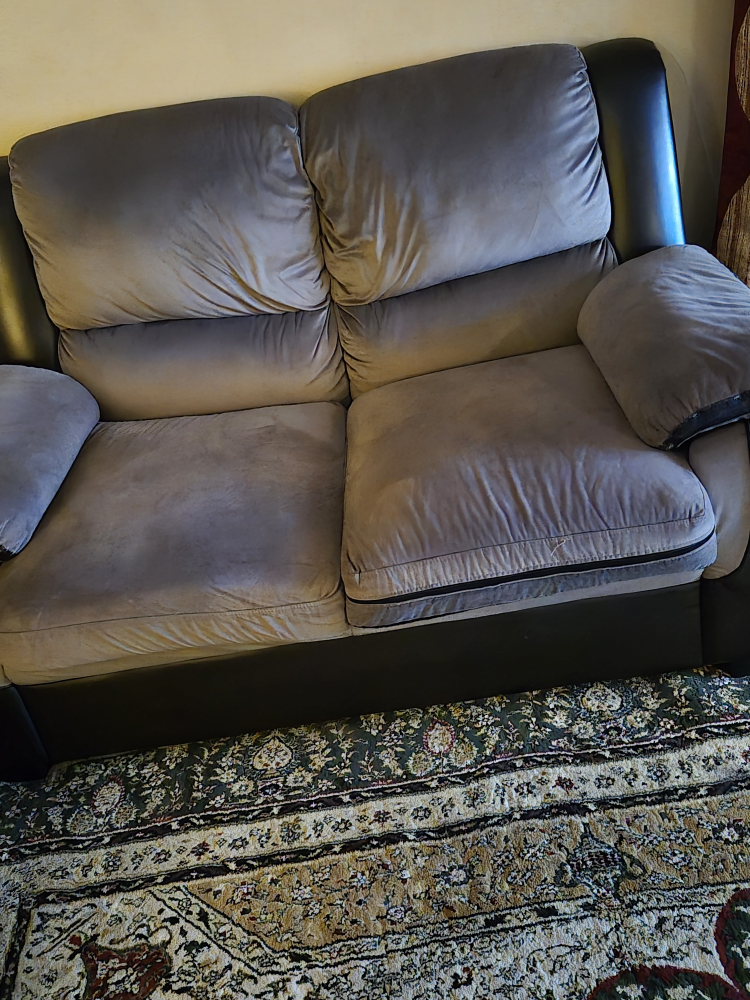 Used Reclining Sofa Set - Brown - photo 3