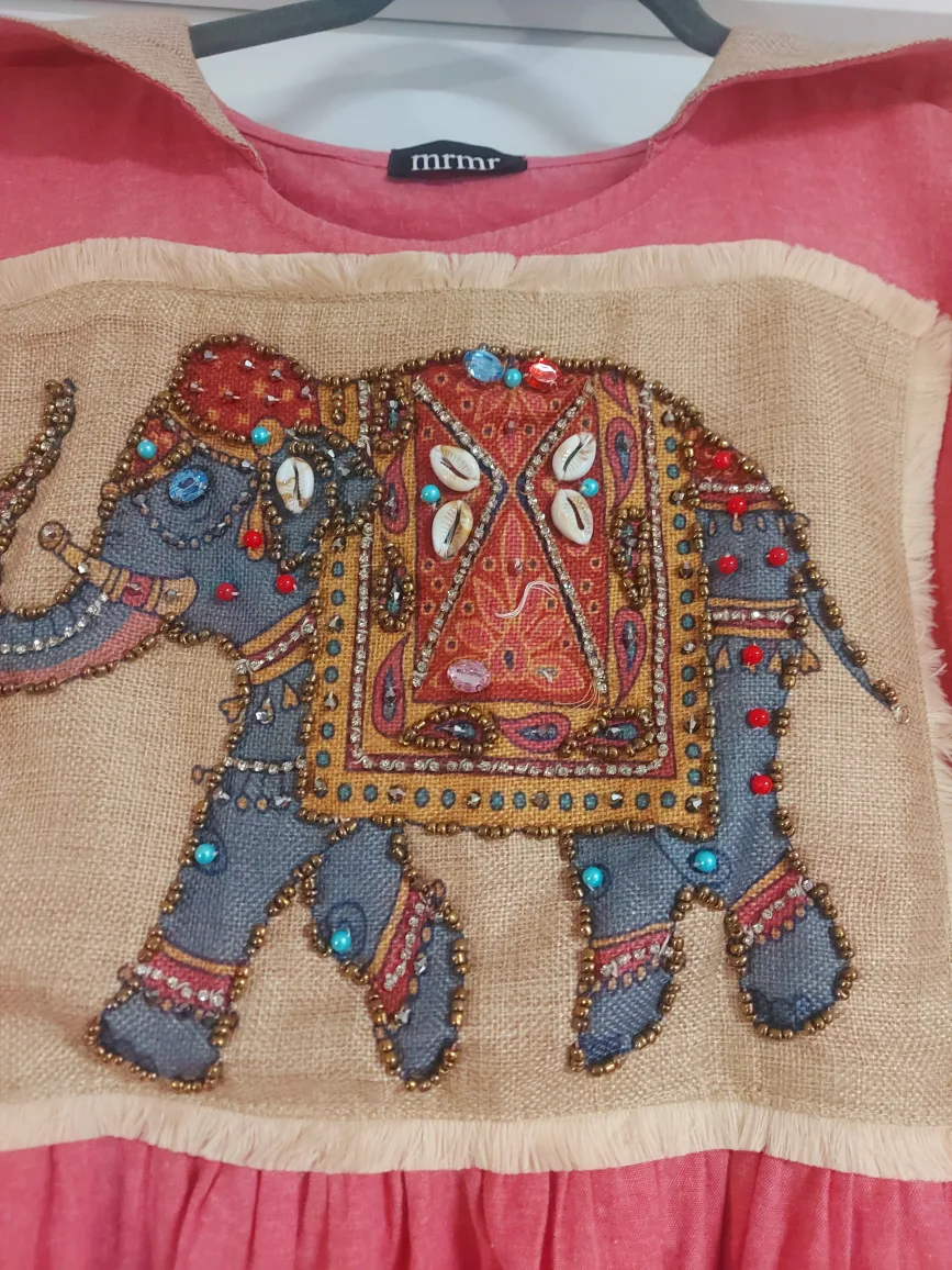 Pink Dress with Elephant Design image indicator(2)