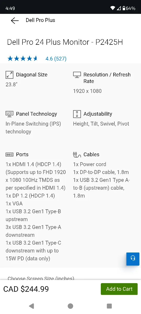 Dell Pro 24 Plus Monitor - P2425H (BNIB) image indicator(4)