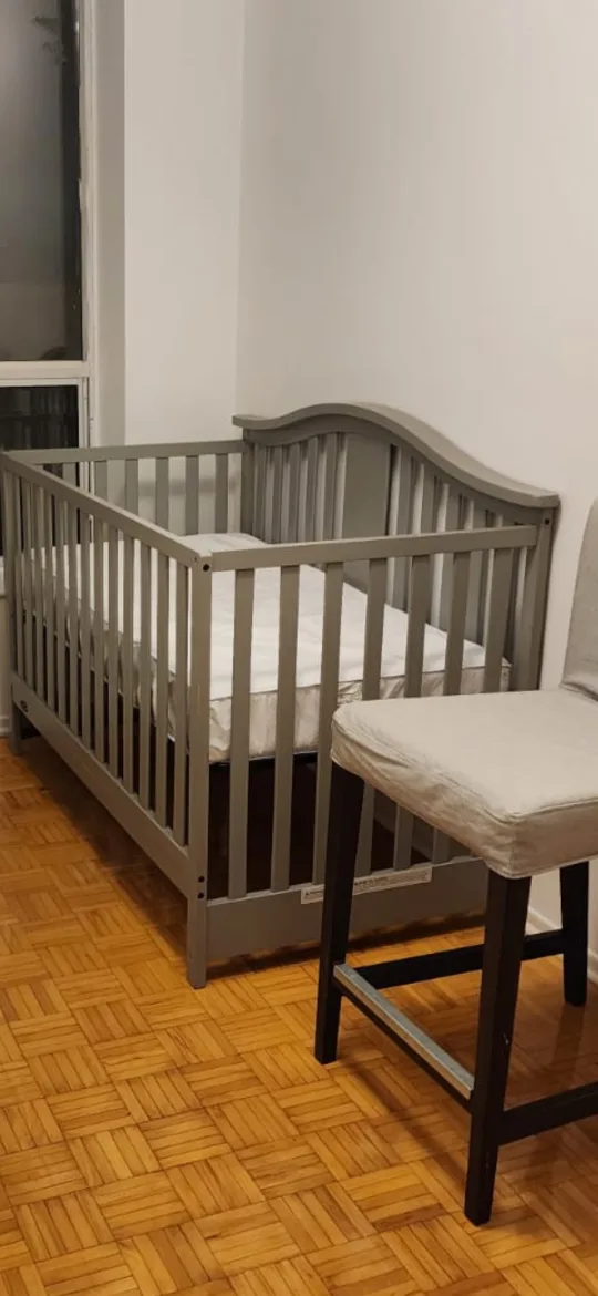 Grey Baby Crib